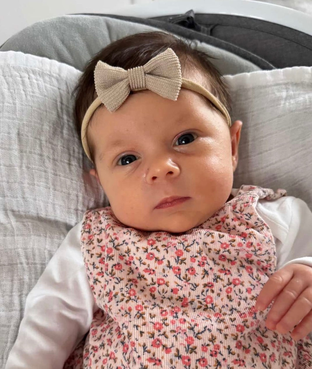 Corduroy bow headband - Beige