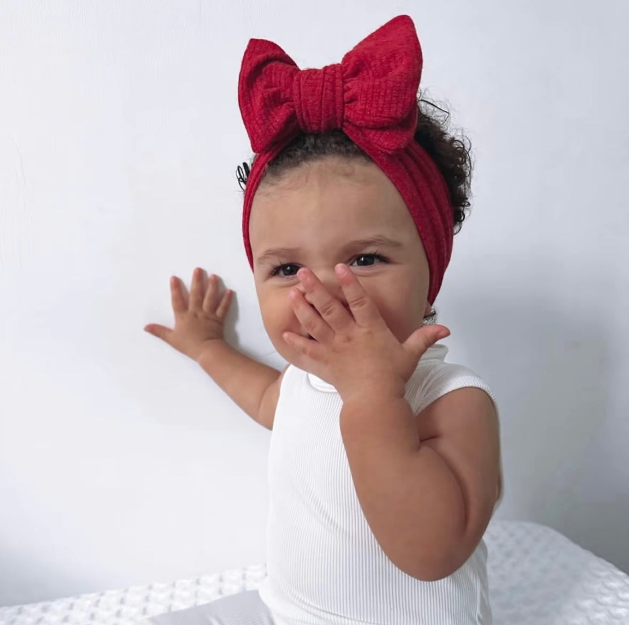 Oversized luxury chunky bow headband Red - Main Image