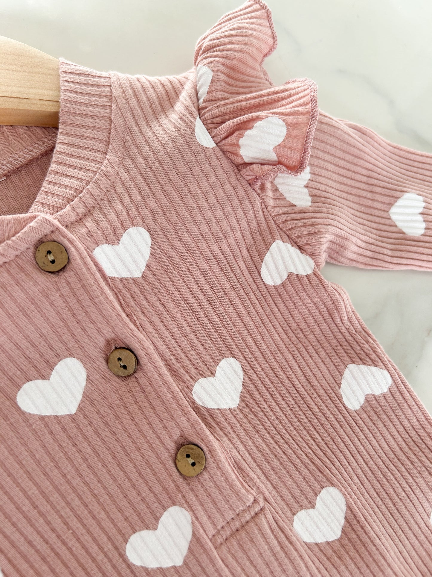 Love heart frill romper