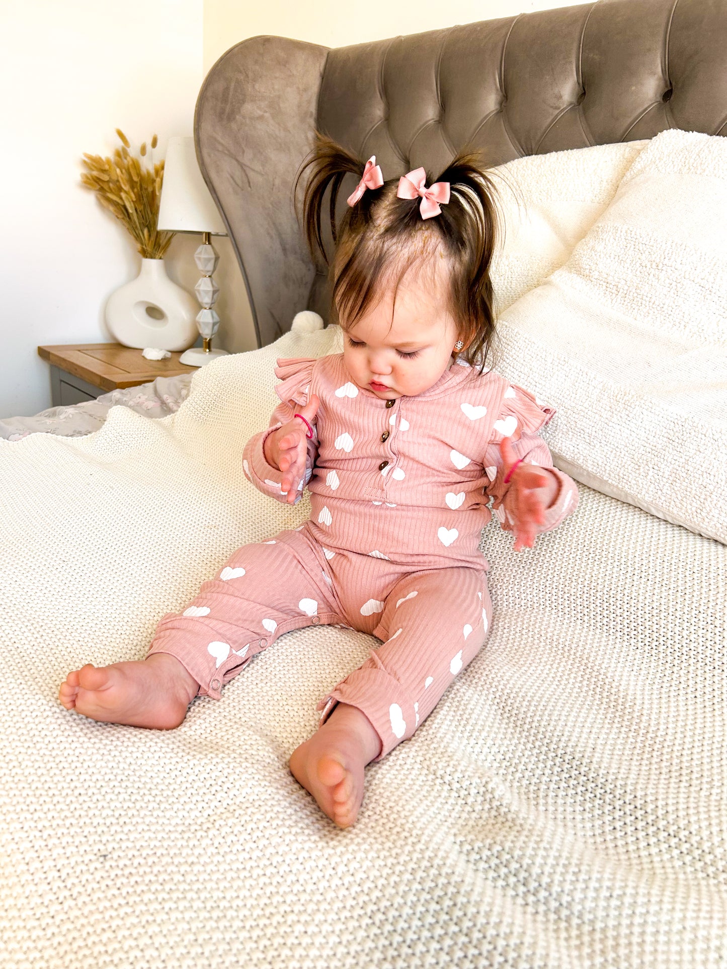 Love heart frill romper