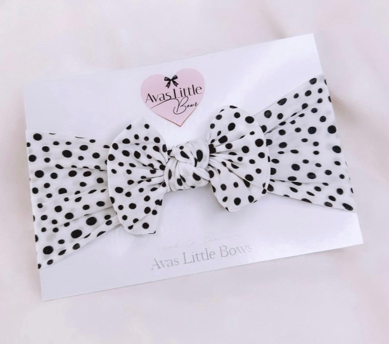 Classic bow headband- Dalmatian print