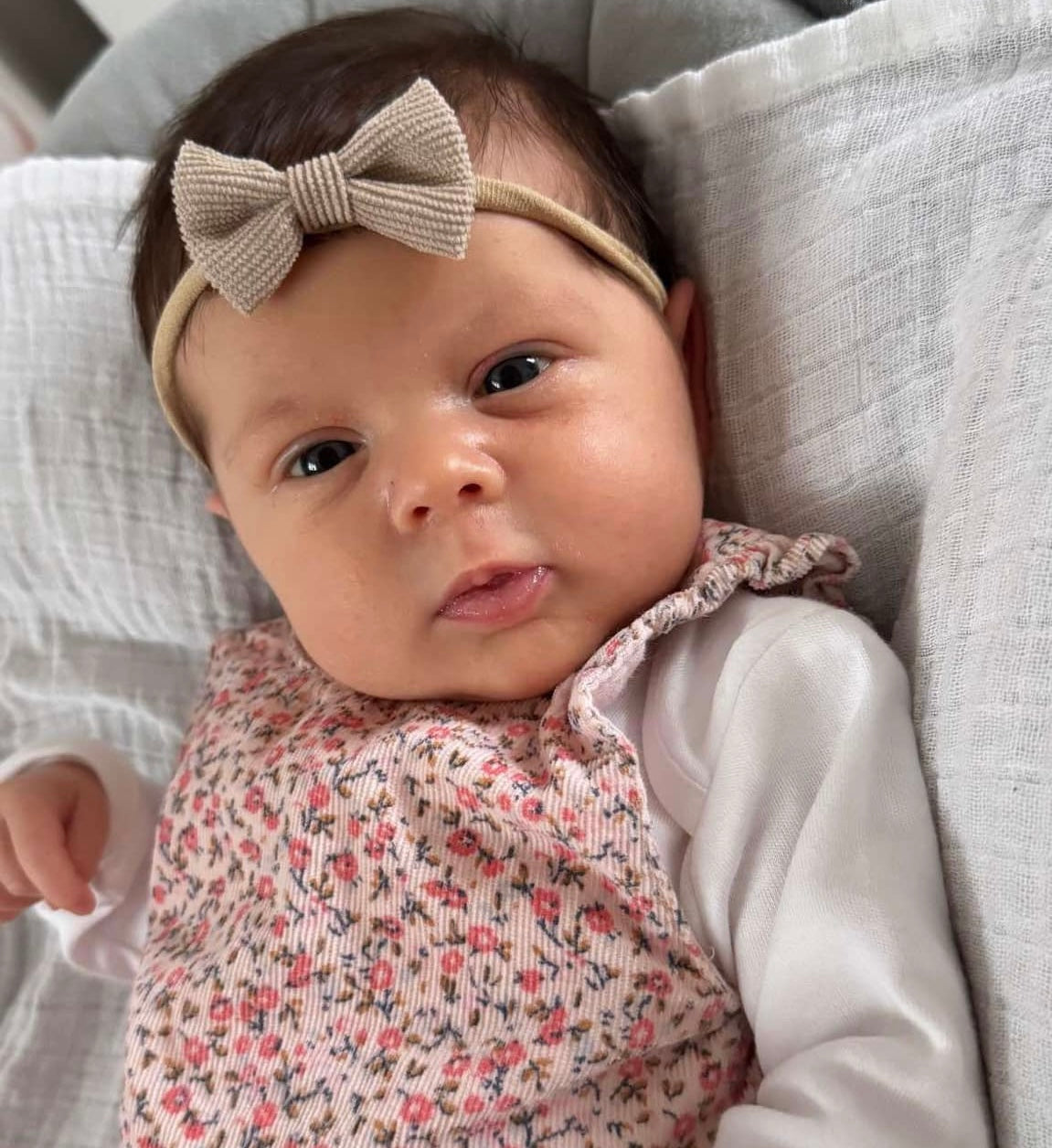 Corduroy bow headband - Beige