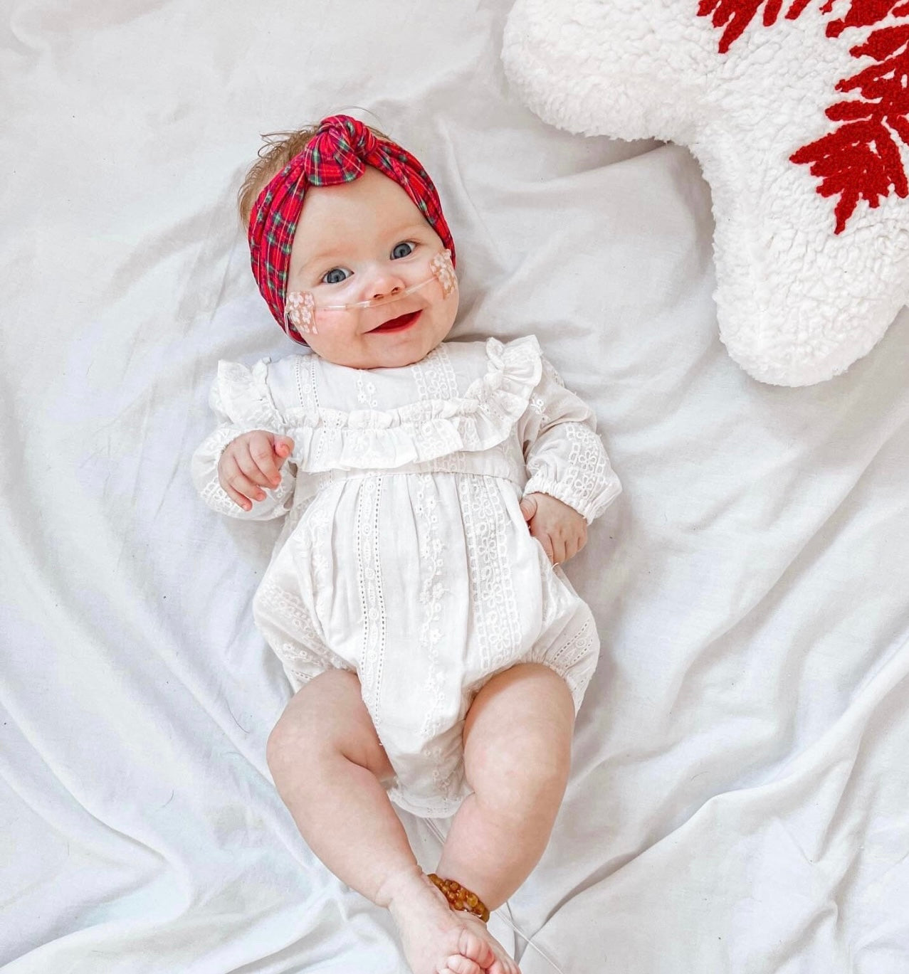 Cable knit knotted headband - Traditional tartan