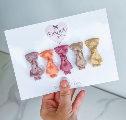 My first bow clip set - Sunset