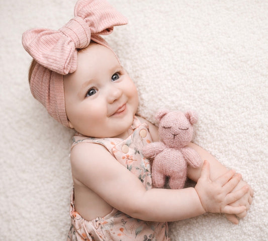 Oversized luxury chunky bow headband- Blush pink