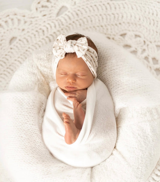 Cable knit bow headband- Sunflower daze