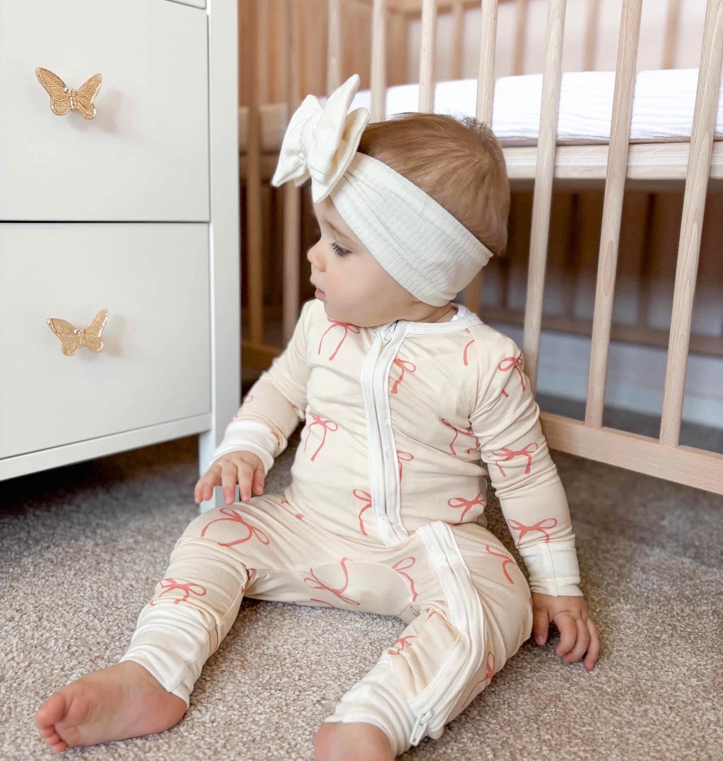 Oversized luxury chunky bow headband- White