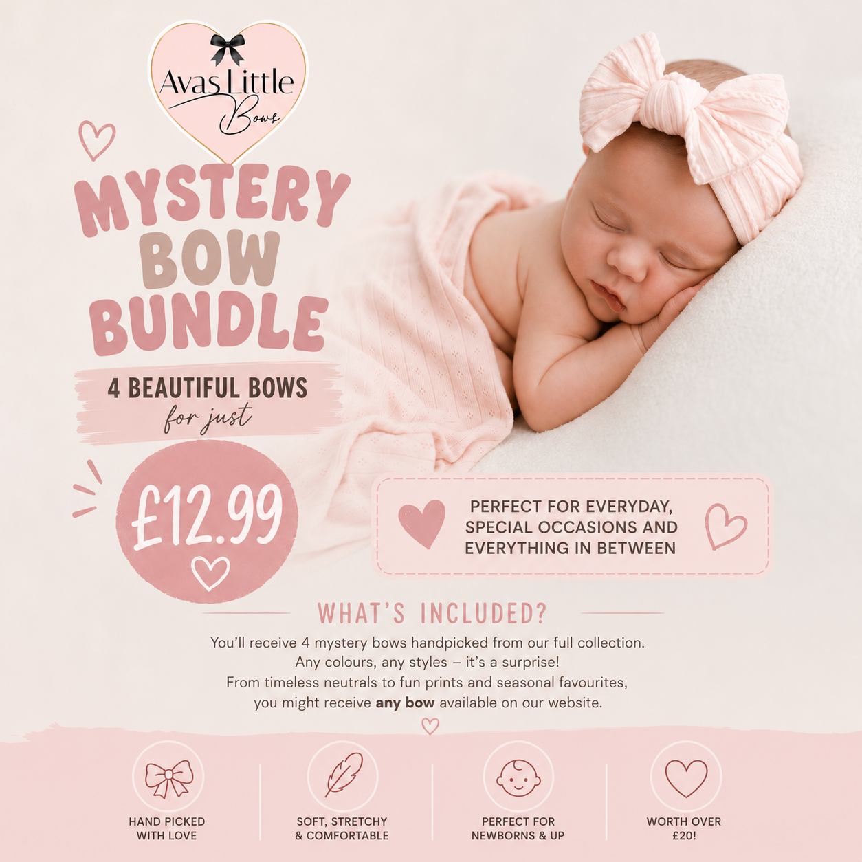 Mystery bow headband bundle bag