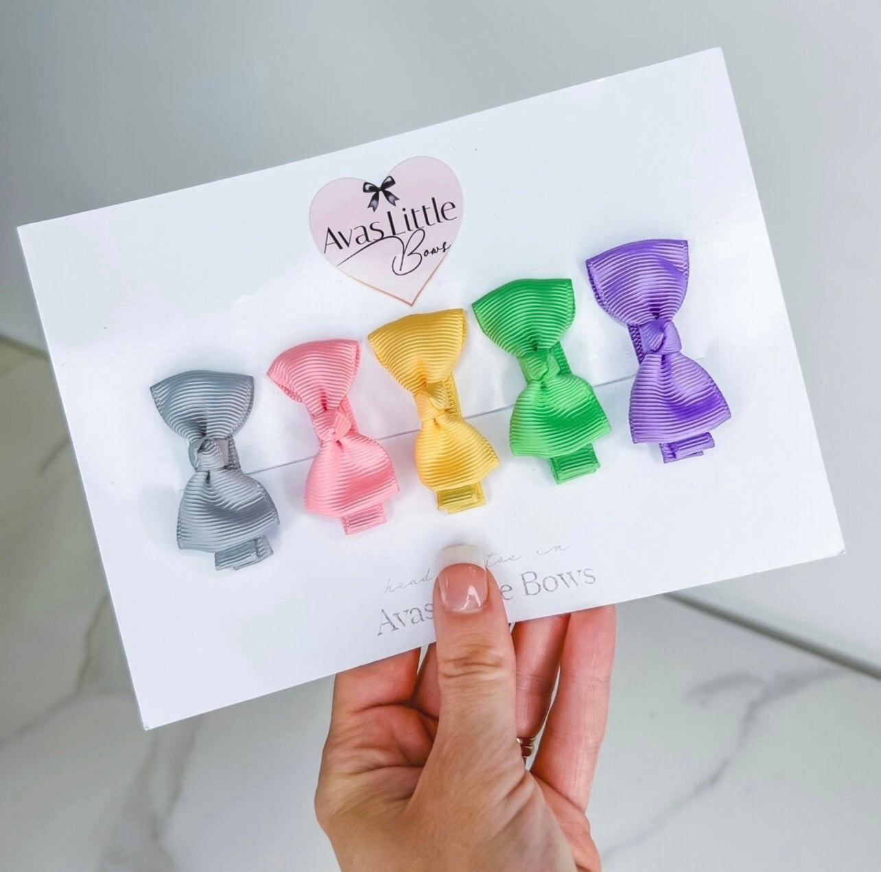 My first bow clip set - Rainbow