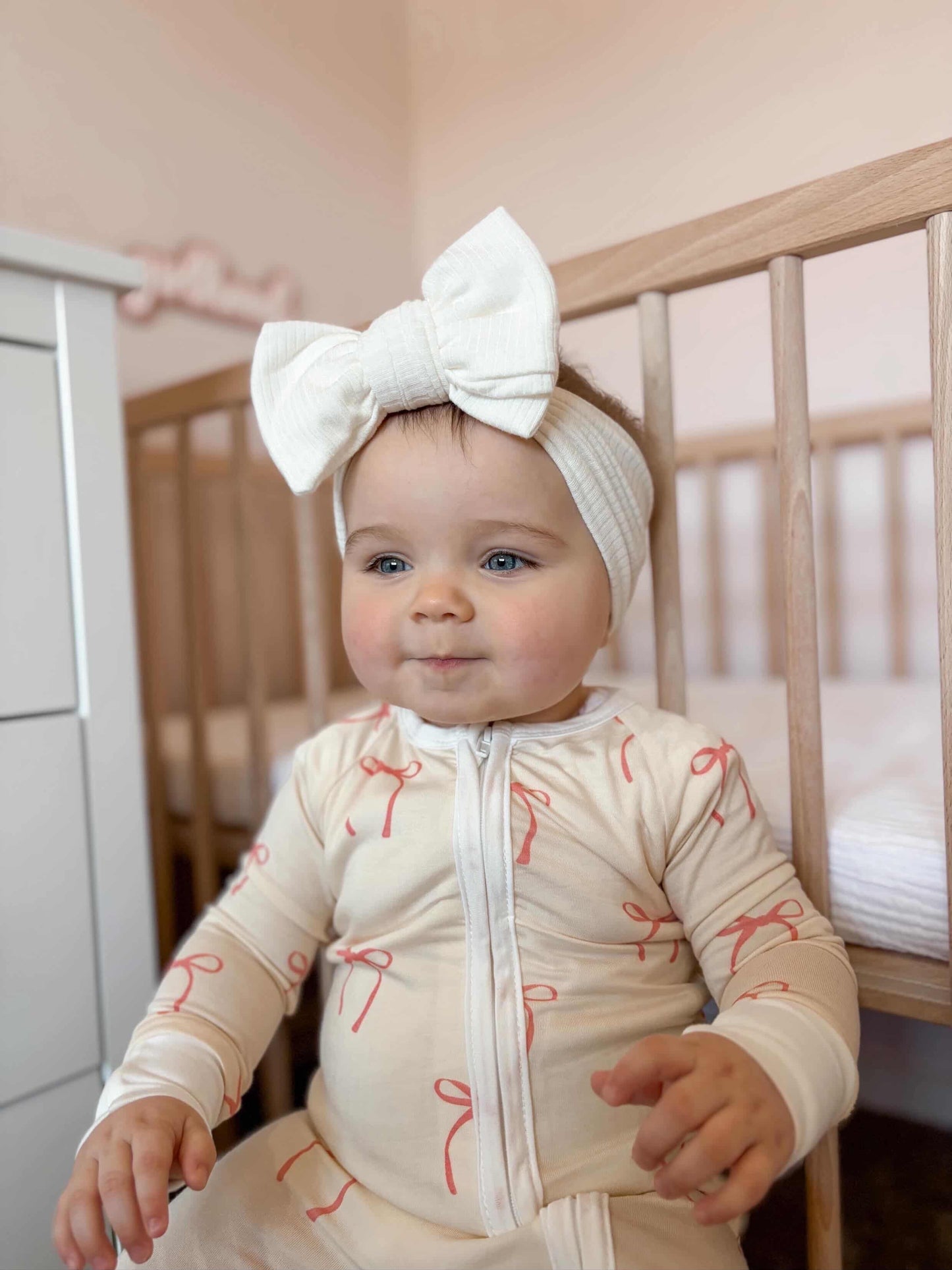 Oversized luxury chunky bow headband- White