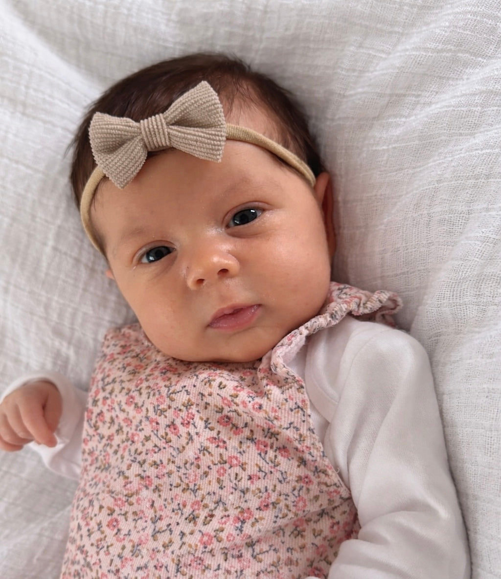 Corduroy bow headband - Beige