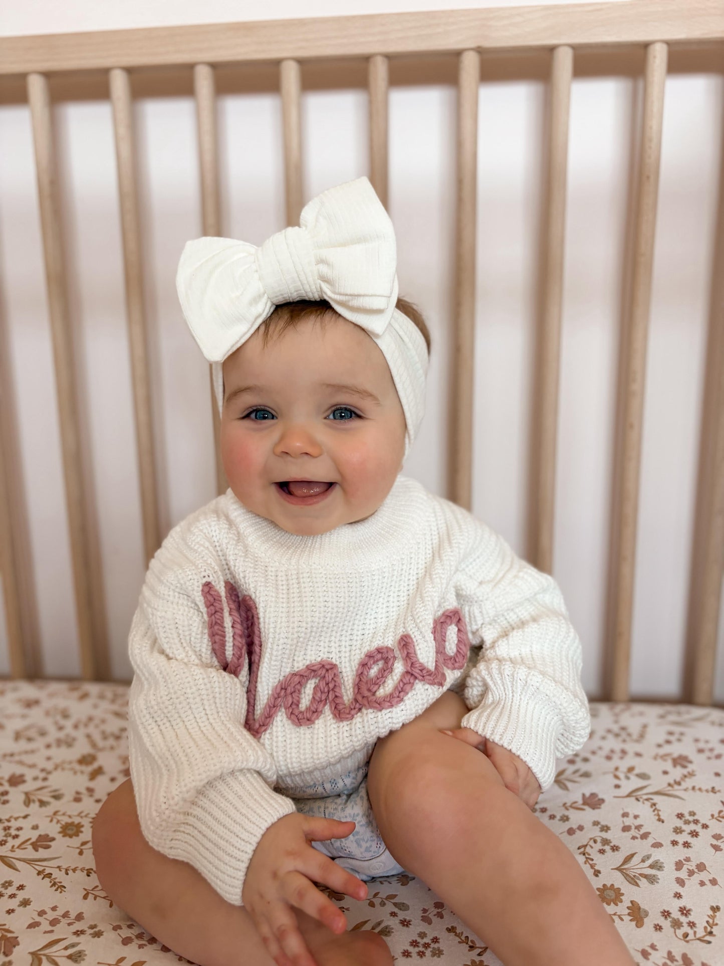 Oversized luxury chunky bow headband- White
